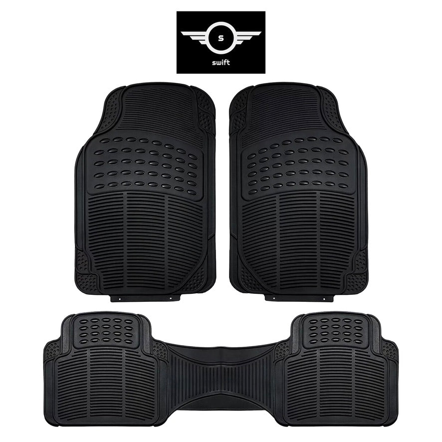 Universal All-Weather 4 Piece Rubber Car Floor Mat Set