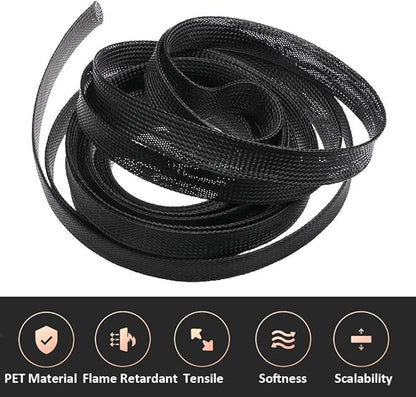 Soft Braided Expandable PET Sleeve Cable Wire Protector