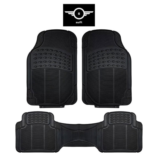 Universal All-Weather 4 Piece Rubber Car Floor Mat Set