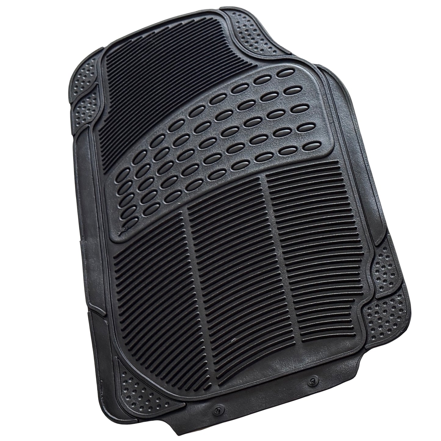 Universal All-Weather 4 Piece Rubber Car Floor Mat Set