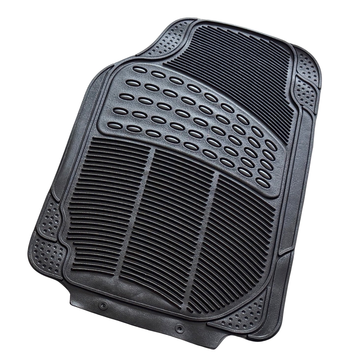 Universal All-Weather 4 Piece Rubber Car Floor Mat Set