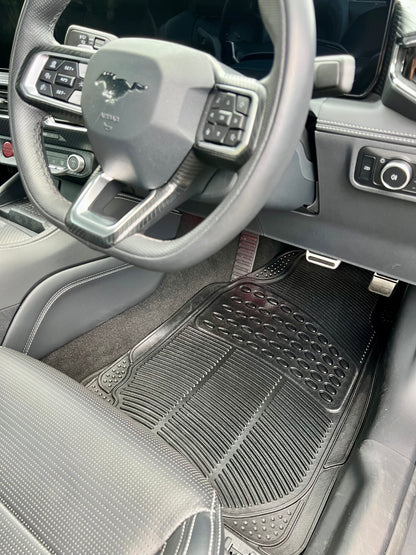 Universal All-Weather 4 Piece Rubber Car Floor Mat Set