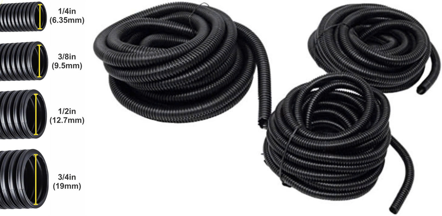 Split Wire Loom Tubing Cable Conduit Protector Auto/Marine/Industrial Electrical