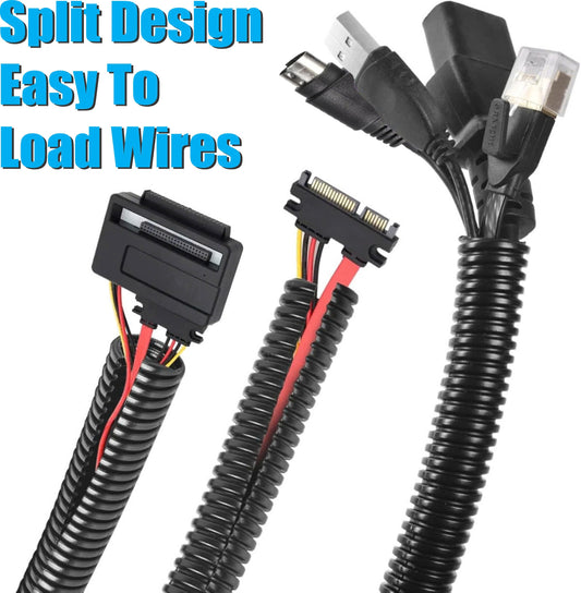 Split Wire Loom Tubing Cable Conduit Protector Auto/Marine/Industrial Electrical